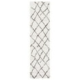 thumbnail image 2 of SAFAVIEH Berber Bentley Geometric Shag Runner Rug, Creme/Brown, 2'3" x 8', 2 of 12