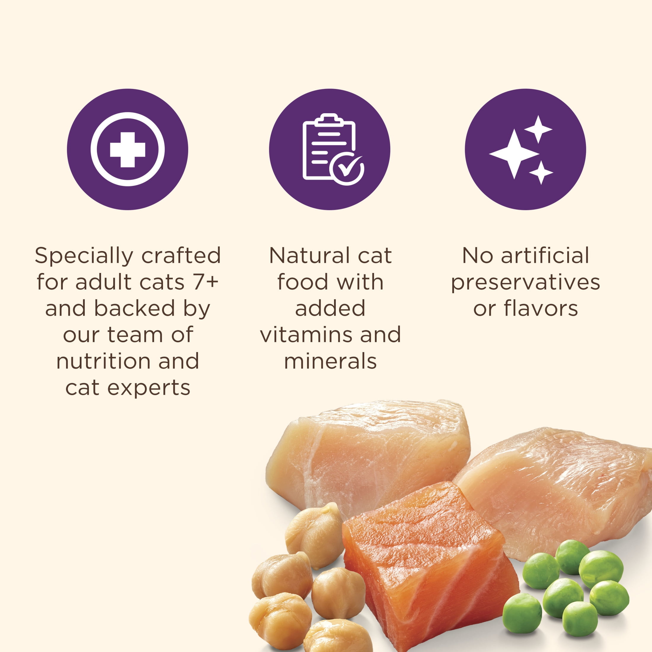Nutrish Senior Healthy Aging Chicken, Chickpea and Salmon Dry Cat Food, 3 lb. Bag (Rachael Ray)