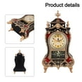 thumbnail image 4 of JINGT Table Clock Vintage Style Analog Display Clock Table Clock Vintage Design Brown+Red, 4 of 5