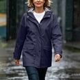 thumbnail image 5 of AnuYalue Women Waterproof Jacket Fashion Button Coat Striped Lined Windbreaker Jackets with Pockets Long Sleeve Outerwear, 5 of 8