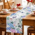 thumbnail image 5 of Watercolor Flowers Table Runner 60 Inches Long Farmhouse Dress Scarves, Spring Butterflies Floral Gray Wood Dining Tablerunner for Coffee Table/Kitchen Island/Party Décor, 13" x 60", 5 of 8