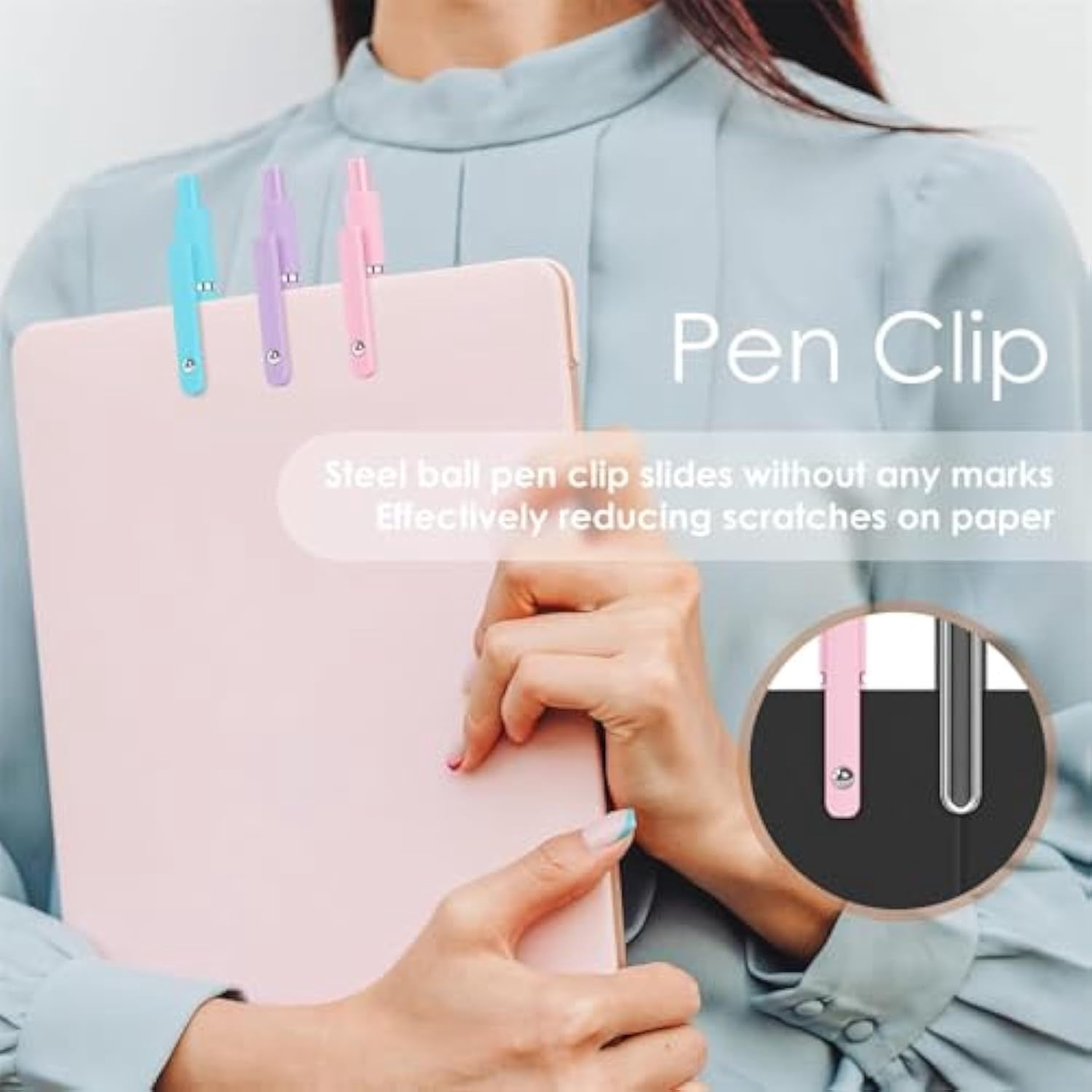 Emboadlie 5 PCS Gel Ink Pens, 2025 New 0.7mm Medium Tip Black Ink Roller Ball Pen, Quick Drying Pen For Smooth Writing, No Bleed for Journaling Note Taking, Home  Office Supplies