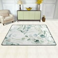 thumbnail image 2 of SKYSONIC Eucalyptus Leaves Area Rug 72x48in Watercolor Style Non-Slip Floor Carpet for Indoor Living Dining Room and Bedroom Area, 2 of 7