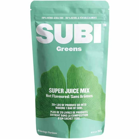Subi - Mélange de Jus de Légumes Verts Sans Saveur 40 Portions, 264 G