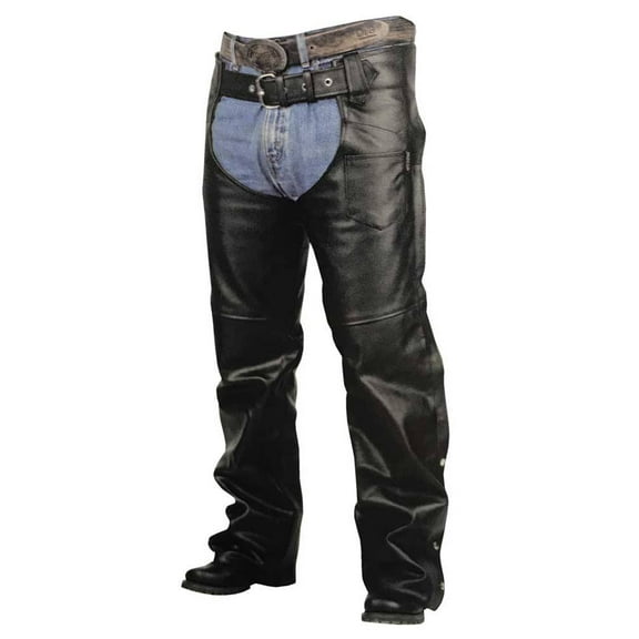 Redline Unisex Cut Heavy-Weight Buffalo Leather Motorcycle Chaps M-1600 (XL)