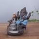 thumbnail image 5 of Cerámica Dios Humo Retroceso Quemador de Palos Titular Mekditating Ornamento Craft Modelo Azul b, 5 of 8