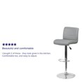 thumbnail image 2 of 2 Pk. Contemporary Gray Vinyl Adjustable Height Barstool with Rolled Seat and Chrome Base, 2 of 9