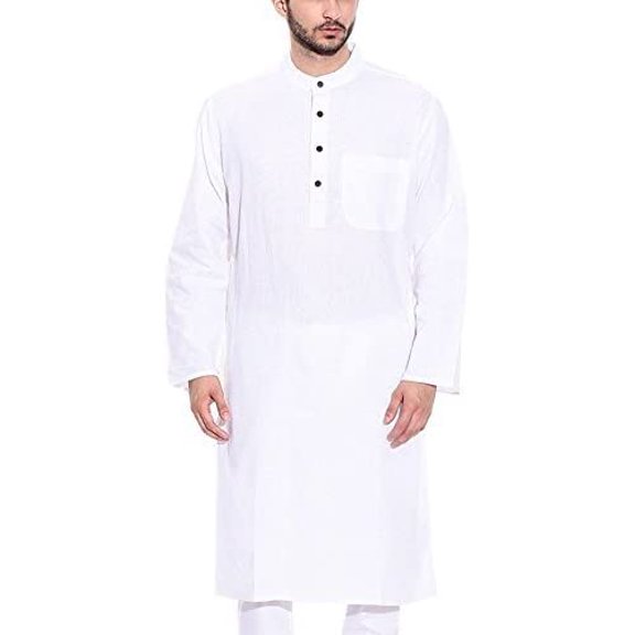 Royal Men's Cotton Kurta (ROYAL_28_White _Medium)