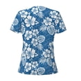 thumbnail image 6 of Zufioo Leaves And Flowers for Women's Deep V-neck Short-sleeved T-shirt, Top with Short Sleeves - with Stainless Steel Buckle, Moisture Wicking, Ideal Home Wear-XX-Large, 6 of 9