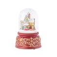 thumbnail image 3 of Filigree Red Santa Dome 5.5 inch Resin Decorative Windup Snow globe, 3 of 5