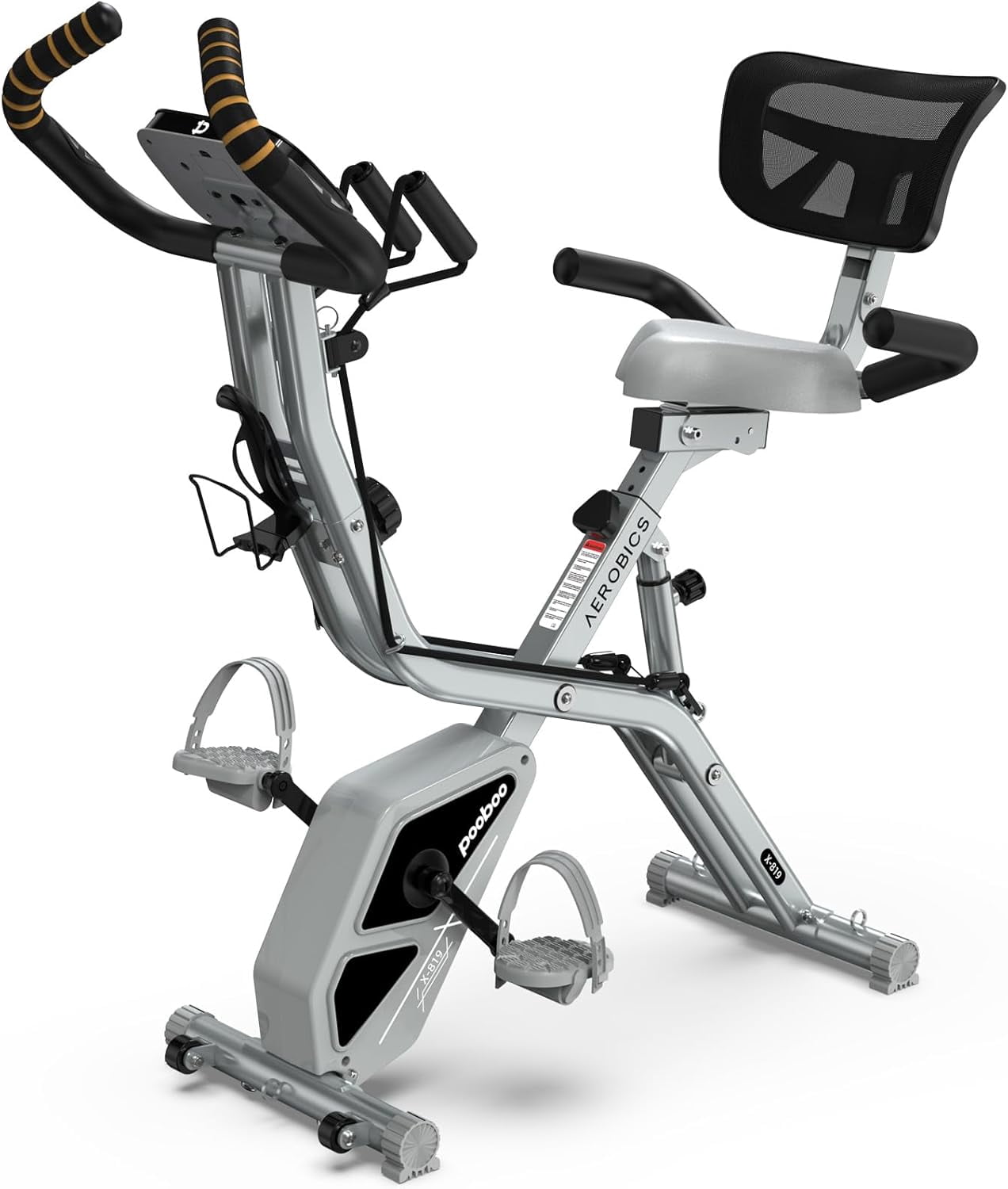 pooboo 4in1 Foldable Exercise Bike Indoor Cycling Bike Magnetic Stationary Bike Fitness Gym Workout 300lb