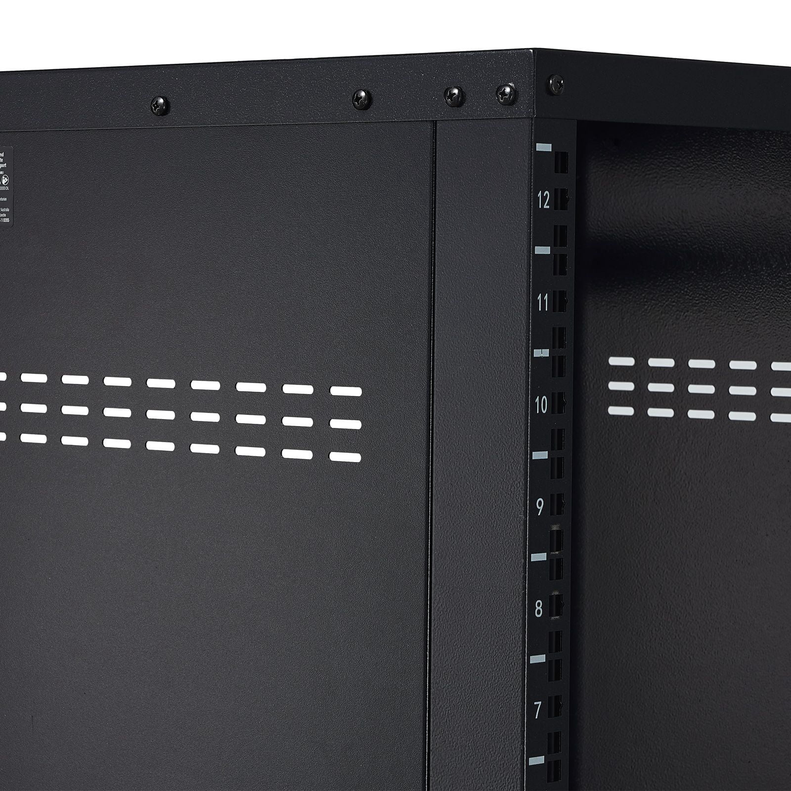 12U AV Rack Stand, 300 lbs Capacity, Network Stereo Recording Studio Rack with Lockable Caster Wheels Round & Square Holes, Special Vents for 19" Audio Video Musical & IT Equipment Mounting