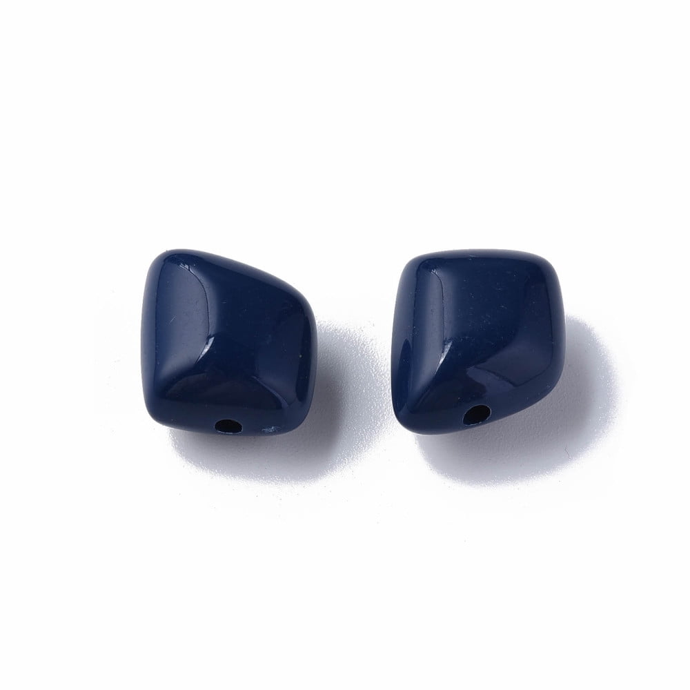 Opaque Acrylic Beads Polygon Midnight Blue 17.5x15.5x11mm Hole: 2mm about 230pcs/500g