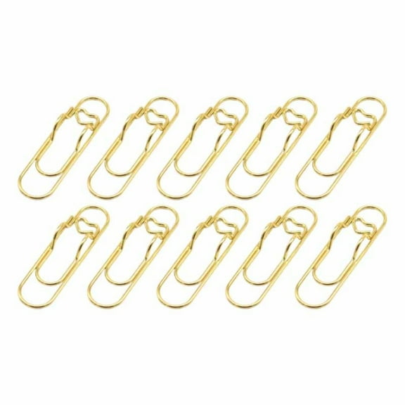 Kaireo Gold Metal Heart Pen Clip 10-Pack,Multifunctional Paper Clip and Large Pen Holder for Notebooks,Cute Portable Book Accessory for s-chool Organization and Note-Taking