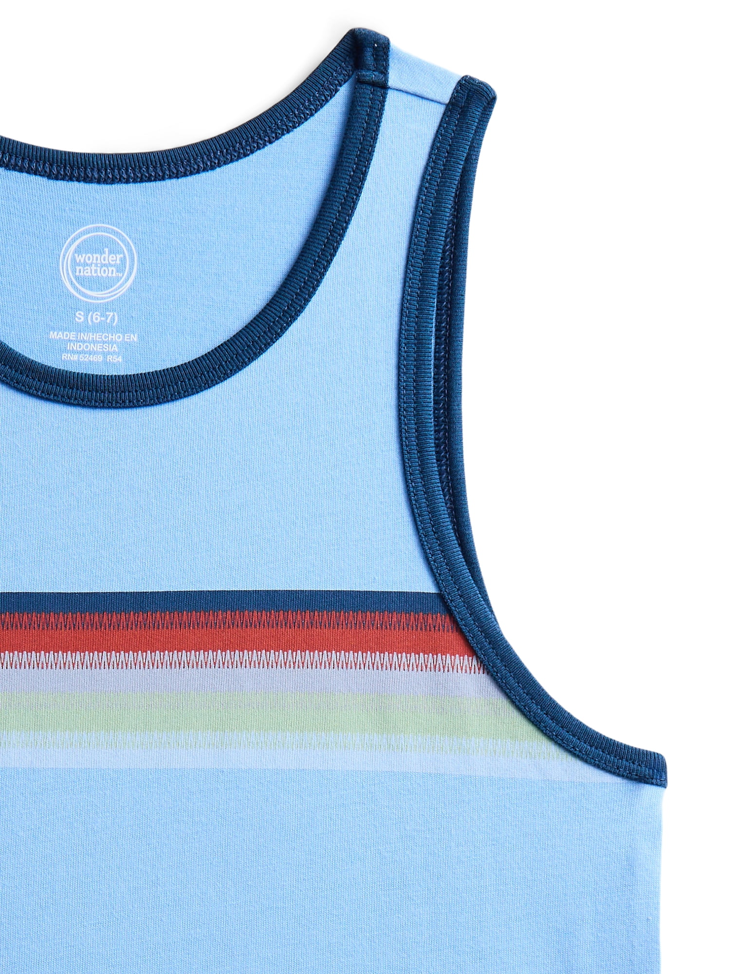 Wonder Nation Boys Chest Stripe Tank Top, Sizes XS-XXL and Husky
