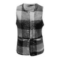thumbnail image 6 of Busydd Womens Winter Vest Fashion Sleeveless Plaid Fleece Vest Comfy Warm Open Front Cardigans for Women Trendy Women's Outerwear Vest with Pockets M, 6 of 7