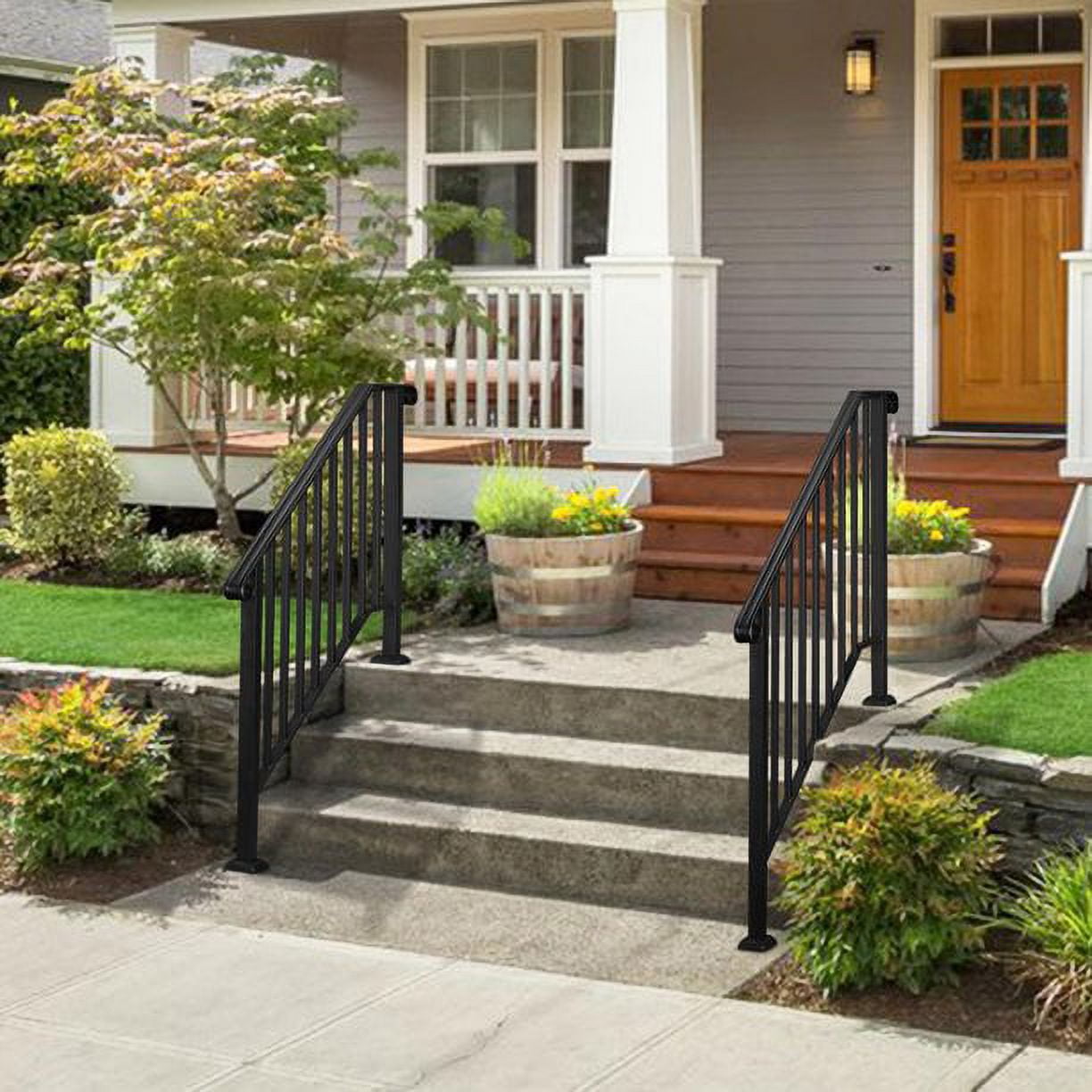 EasingRoom Handrail for Stairs Fits 4-Step Handrail for Outdoor Steps Stair Railing