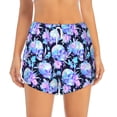 thumbnail image 2 of Picia flower Skull star Pattern Women's 2 in 1 Athletic Running Shorts High Waisted Workout Casual Gym Sweat Shorts with Comfy Liner Zipper Pockets-Medium, 2 of 9