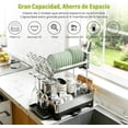 thumbnail image 3 of HAWOO Escurridor de Trastes Acero Inoxidable 304, Escurridor de Platos 2 Niveles con Sistema de Drenaje Automático und Cubiertos, Escurridor Grande Cocnia para Familiar 4-8 Personas, 3 of 9
