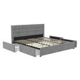 thumbnail image 5 of CosmoLiving Serena Upholstered Bed with Drawers, Bedroom Storage, King, Light Gray Velvet, 5 of 22