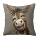 thumbnail image 2 of Short Lint Pillow Cover 18inch Cute Two Donkeys Embroidery Decorative Throw Pillowcase For Sofa Bedroom Living Room Home Decoration, 2 of 6