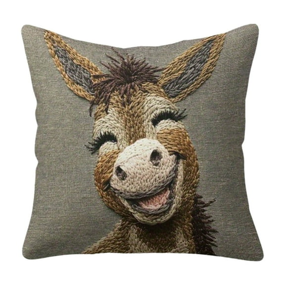 PEIBang Decorative Throw Pillow Covers 18"x18",Cute Animal Pillow Cover Square Cushion Case Farmhouse Decor for Couch Sofa Living Room Bedroom