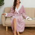 thumbnail image 4 of Rosa Junio Plush Robes for Women, Fleece Fuzzy Womens Robe Long, Soft Warm Women's Bathrobe with Hood for Bath Spa Shower House, 4 of 6