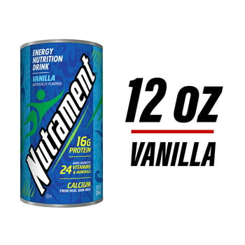 Nutrament Vanilla tion Drink, Energy Drink with s, Minerals and Protein, 12 FL OZ