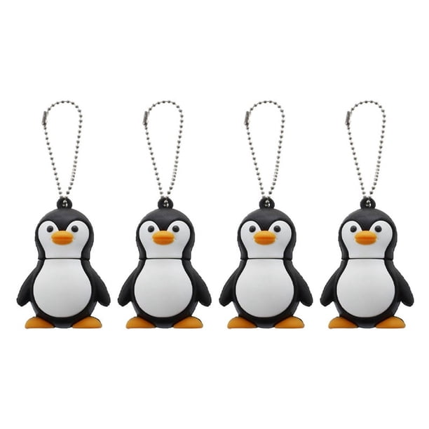 4X 32GB Memoria USB de Novedad de Pinguino del Tarjeta de Memoria - Blanco Y Negro