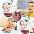 thumbnail image 4 of Plato de silicona para comedor, vajilla para cena infantil, cuencos para comer lavables para niños pequeños, vajilla reutilizable para el hogar, rosa seitruly BA000329-03, 4 of 6