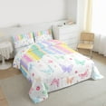 thumbnail image 3 of Castle Fairy Child Boys Girls Flying Butterflies Bedding Comforter Set 2pcs,Chic Floral Polka Dots Twin Comforter Sets Microfiber,Geometric Colorful Stripes Breathable Bedding Set, 3 of 8
