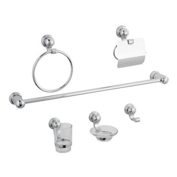 Juego De Accesorios De Baño 6 Pzas. Acabado Cromo Dica 1200 negro