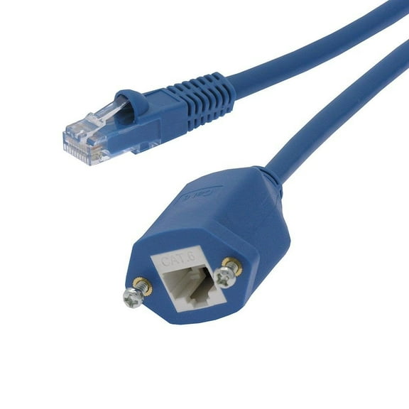 SF Cable Panel-Mount Cat6 Ethernet Cable, 25 feet - Blue