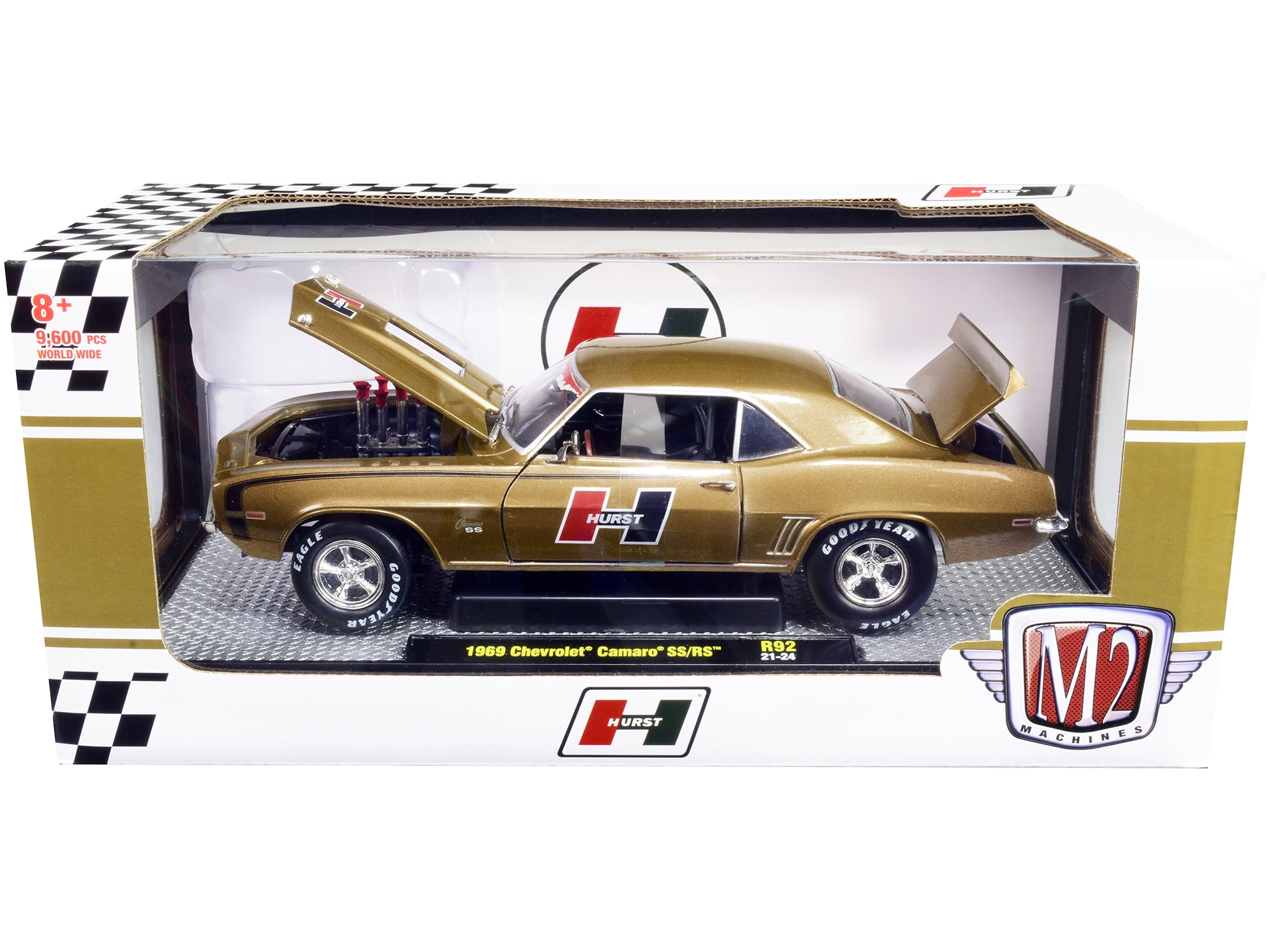 1969 Chevrolet Camaro SS/RS Gold Metallic with Black Stripes
