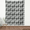 thumbnail image 3 of Monochrome Fabric by the Yard, Peonies Illustrated with Greyscale Blobs on the Background, Decorative Upholstery Fabric for Sofas and Home Accents, 1 Yard, Pale Grey Charcoal Grey by Ambesonne, 3 of 4