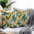 thumbnail image 2 of Summer Fruit Outdoor Pillow Covers Set of 2 Lemon White Flowers Leaf Blue Stripes Vintage Waterproof Throw Pillow Case Decorative Square Cushion Cover for Patio Couch Garden Balcony, 16"x16", 2 of 9