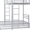 thumbnail image 6 of Full Over Twin Over Twin Triple Bunk Bed for Kids,Metal Triple Bed with Full-Length Guardrail and Ladder,Noise Reduced Structure,Silver, 6 of 12
