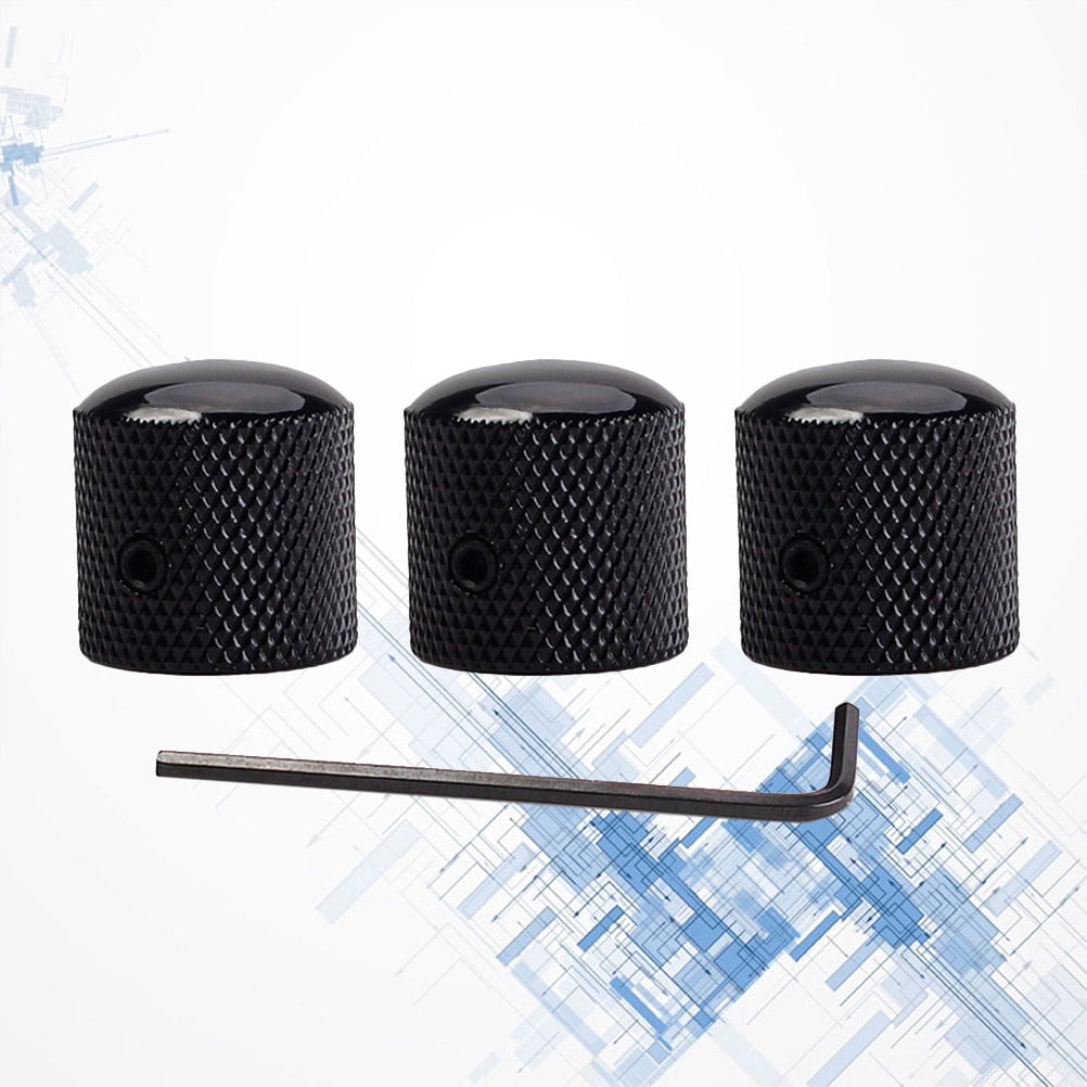 LITINKIMI Bass Guitar Replacement Parts GD107 Dome Black Set of 3 Accessories