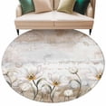 thumbnail image 2 of Round Area Rug 6 Ft, Vintages Flowers Washable Non-Slip Circle Carpet for Living Room/Bedroom, Country Farmhouse Retro Botanical Floral Low-Profile Indoor Mats Collection Rugs for Residential, 2 of 7