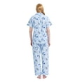 thumbnail image 6 of GLOBAL Women 100% Cotton Button Down Short Sleeve Top & Long Pants Summer Pajama Set with Pockets, 2-Piece, Sizes S to 3XL, 6 of 6