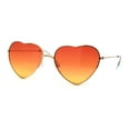 thumbnail image 4 of Womens Pop Color Lens Hippie Heart Shape Metal Rim Sunglasses Gold Red Orange, 4 of 4