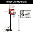 thumbnail image 4 of DWVO Adjustable Portable Basketball Hoop with Wheel Base for Outdoor Indoor, 5.5-10FT Basketball Hoop & Goal System with Shatterproof Backboard, Black, 4 of 7