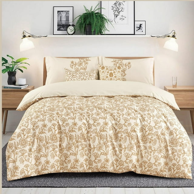 Johnson Home 5-Piece Comforter Set - 200TC Cotton, Includes Shams and Decorative Cushions