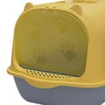 thumbnail image 4 of Milaget Enclosed Cat Toilet Portable Detachable Kitty Litter Tray Easy Cleaning Reusable Yellow Gray, 4 of 9
