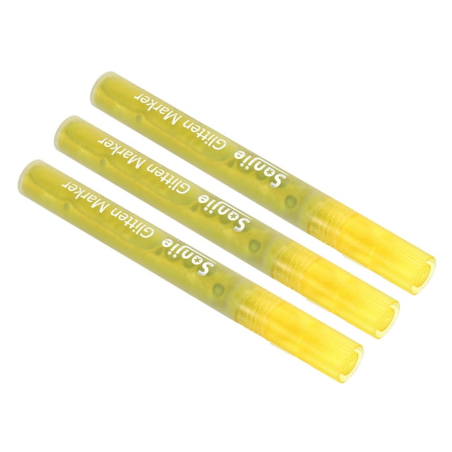 Uxcell Liquid Chalk Marker Pen Flash Line Drawing Highlighter Pen Yellow 3 Pack