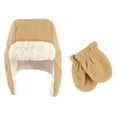thumbnail image 2 of Hudson Baby Infant Fleece Trapper Hat and Mitten 2pc Set, Tan, 0-6 Months, 2 of 2