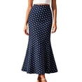 thumbnail image 2 of Samdudou Womens Skirts Maxi Skirt High Waisted Polka Dot Long Skirt Mermaid Style formal Evening Work Wear, 2 of 9