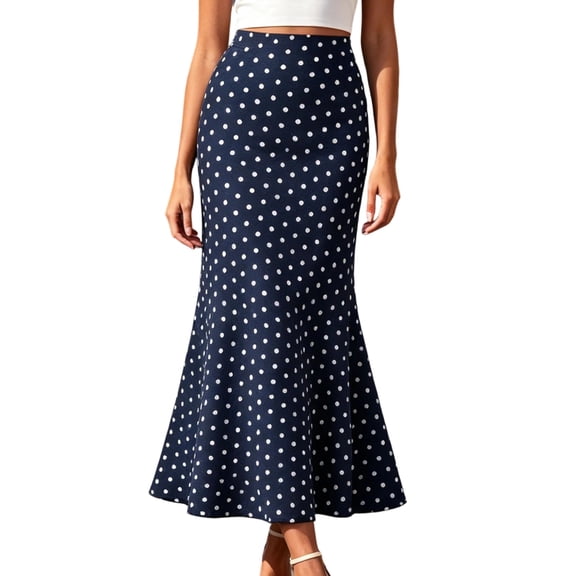 Lnmiateer Bias Cut Flowy Midi Maxi Skirt for Women High Waist Elastic Waistband Silky Smooth A Line Mermaid Bodycon Casual Date Night Fall Bottoms
