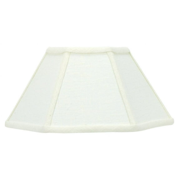 White Linen 12 Inch Hex Chimney Style Lampshade 7x12x7