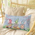 thumbnail image 4 of Easter Bunny Gnomes Pillow Covers, Linen Long Throw Pillow Case, Spring Easter Eggs Floral Blue Wood Holiday Pillow Protector Decorative Cushion Cover for Living Room/Bedroom 12" x 20", 4 of 8